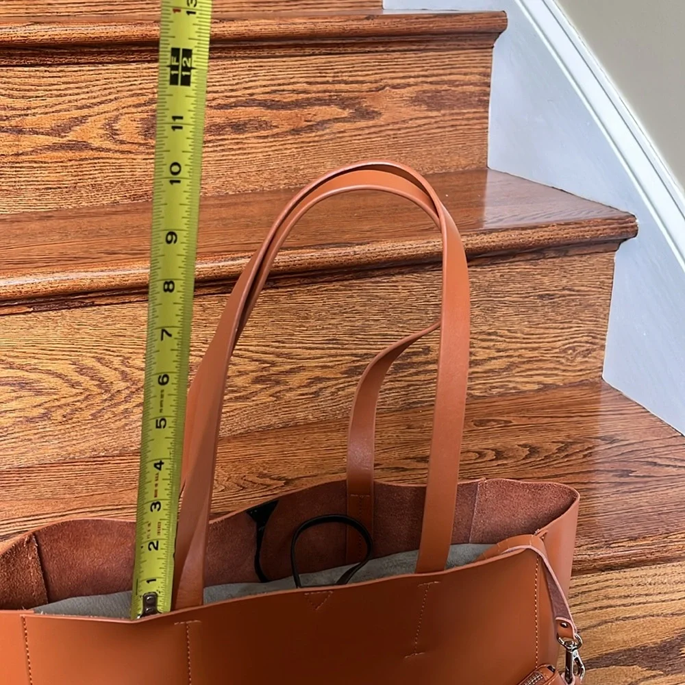 Co Lab Leather Tote Bag with Detachable Pouch